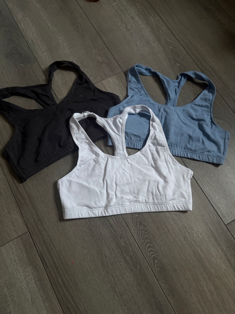 Hanes Women’s Sports Bras - Black, Light Blue, White - Pack of 3